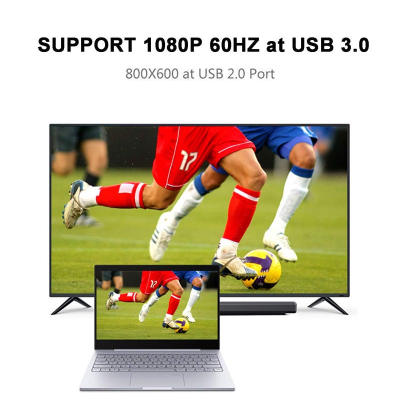 ELECABLE USB 3.0 to VGA Adapter Cable, 10FT, Compatible with Mac OS, Windows, Monitor, Projector, TV, 1080P Display Video Adapter/Converter Cord - Image 4